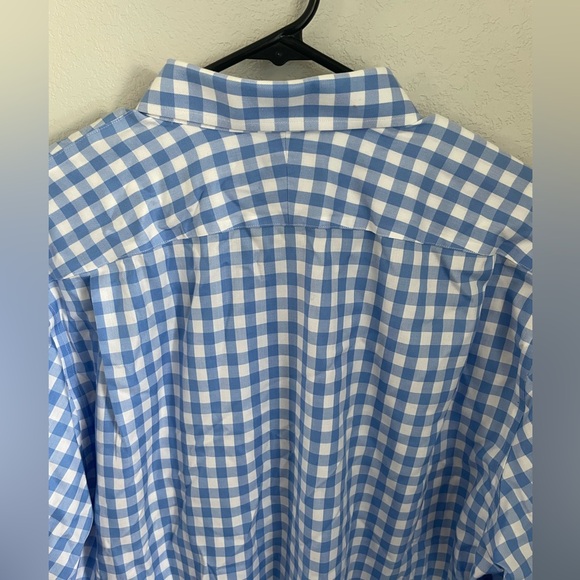Men's Regular Fit Button Down Dress Shirt Blue and White Nordstrom - Picture 7 of 9